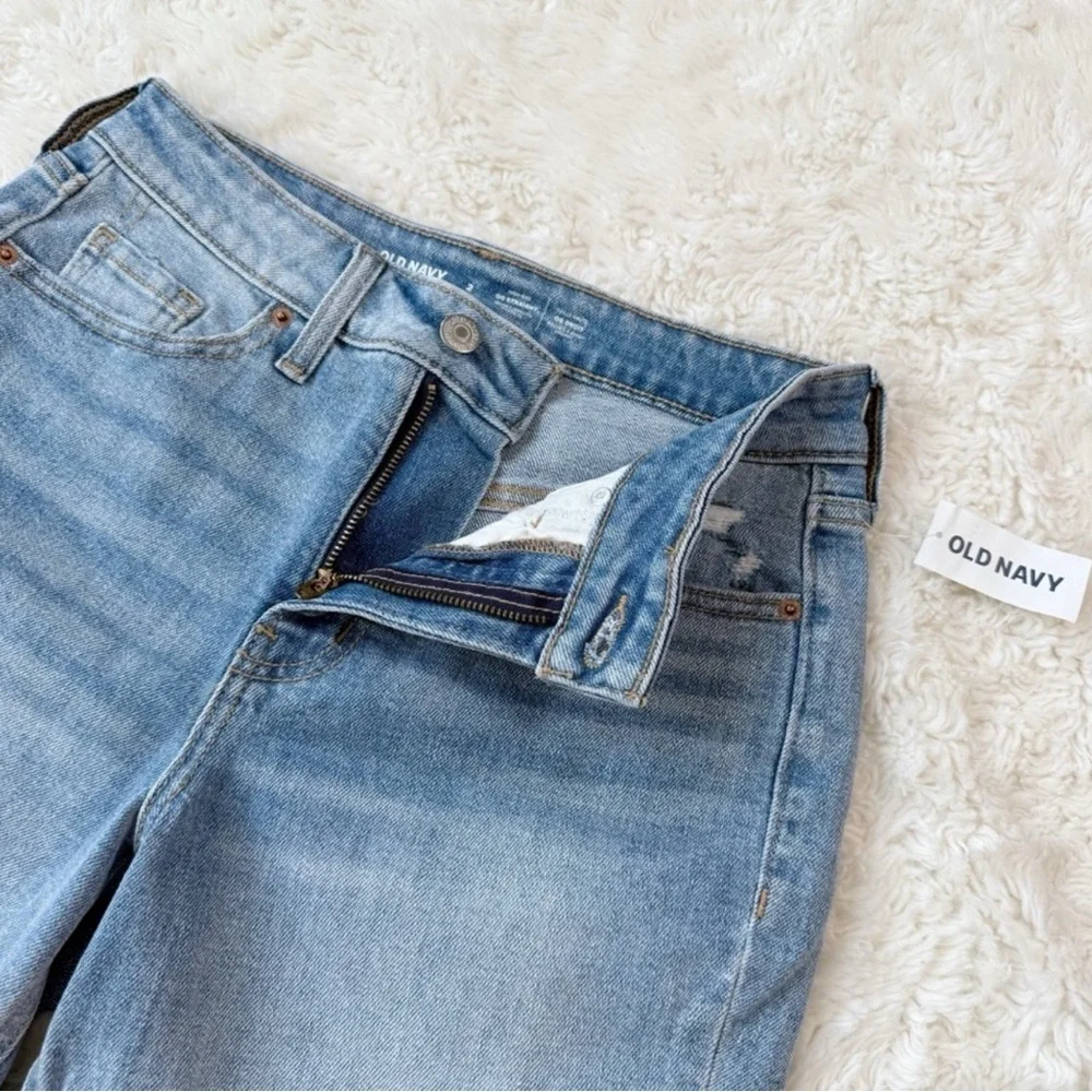 NWT Old Navy Women Blue Hight Waist OG Straight Denim Shorts US2 Preppy Classic - Picture 6 of 9